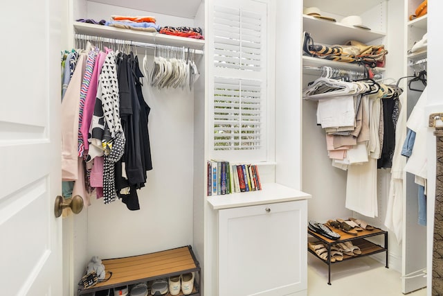 view of walk in closet