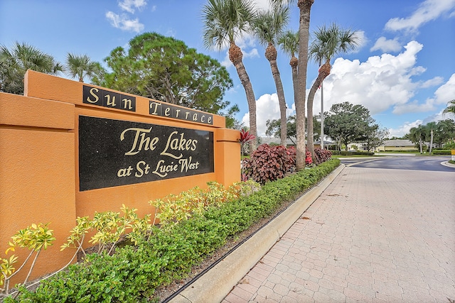 view of community sign