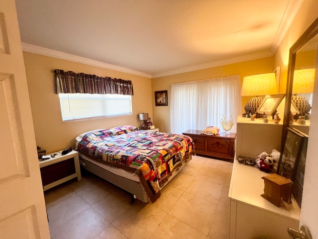 bedroom featuring crown molding