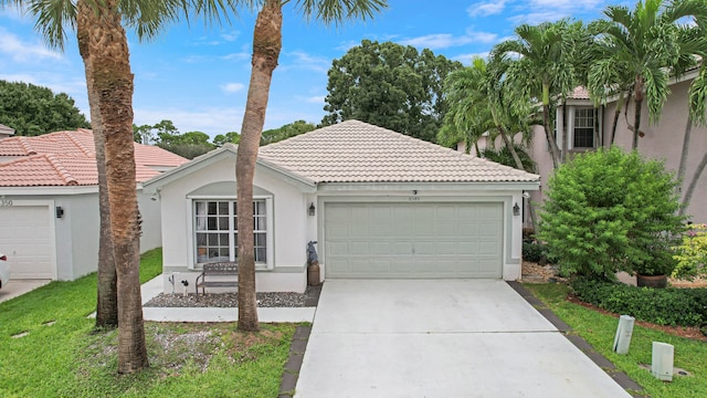 view of front of house with a garage