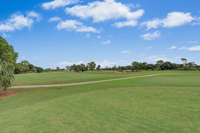 view of property's community featuring a lawn