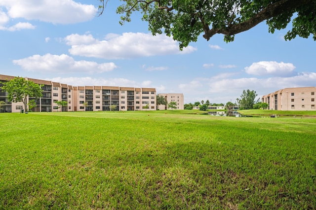 view of home's community featuring a lawn