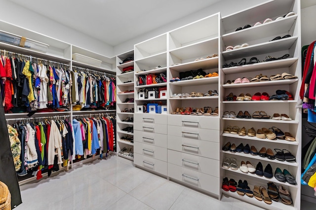 view of walk in closet