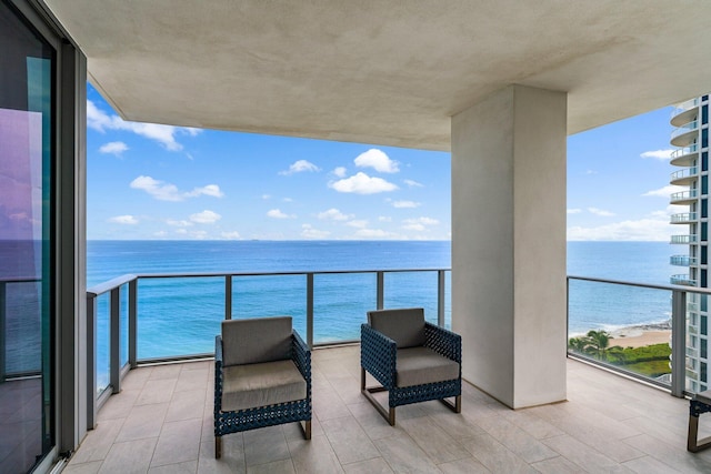 balcony with a water view