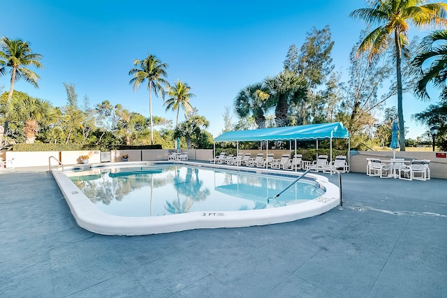 view of pool featuring a patio area