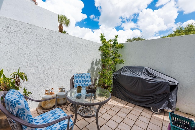 view of patio featuring area for grilling