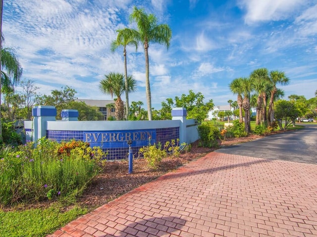 view of community sign