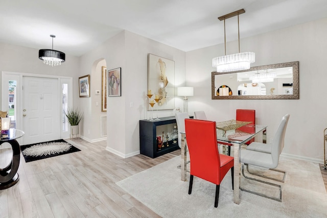 dining room featuring light wood-type flooring