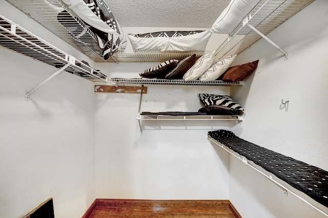 spacious closet with hardwood / wood-style floors