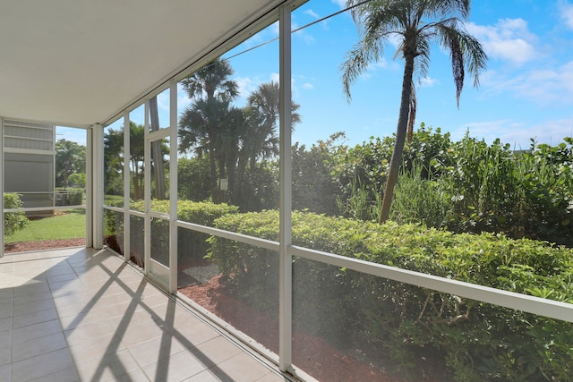 unfurnished sunroom featuring a wealth of natural light