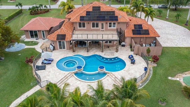 view of swimming pool featuring a patio