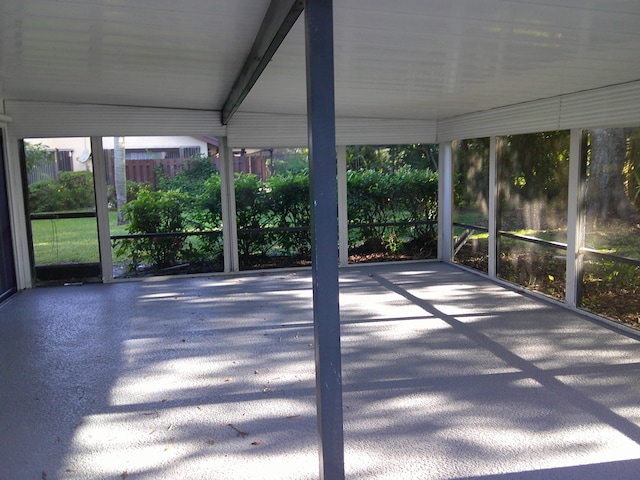 view of unfurnished sunroom