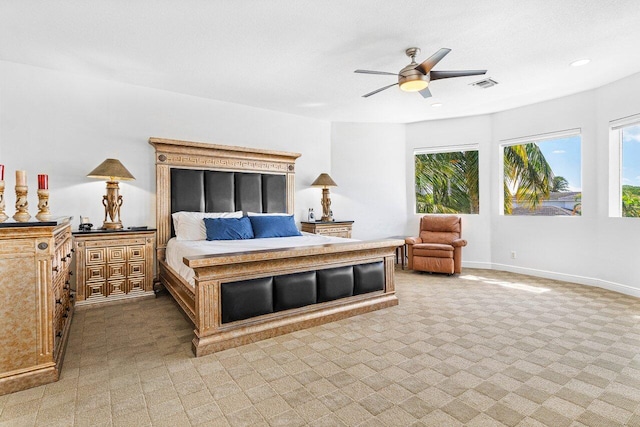 bedroom with ceiling fan