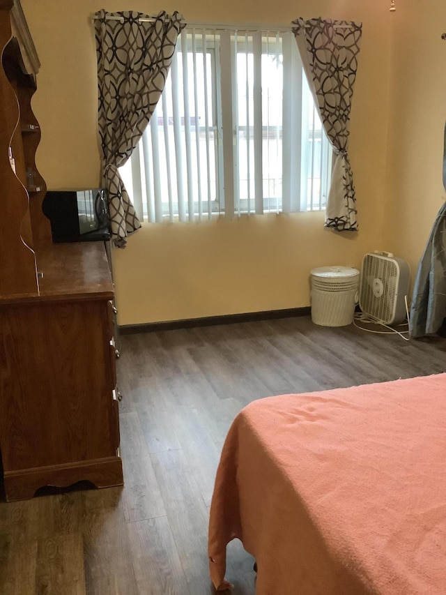 bedroom featuring dark wood-type flooring