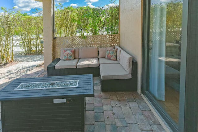 view of patio with an outdoor hangout area