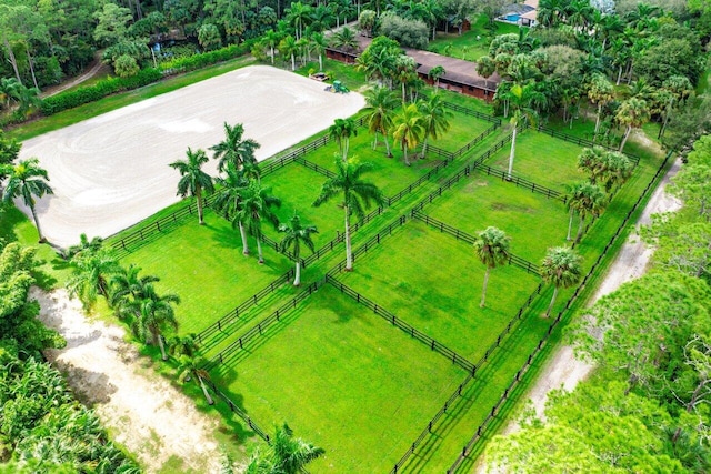 bird's eye view with a rural view