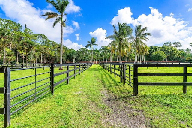 view of gate featuring a rural view