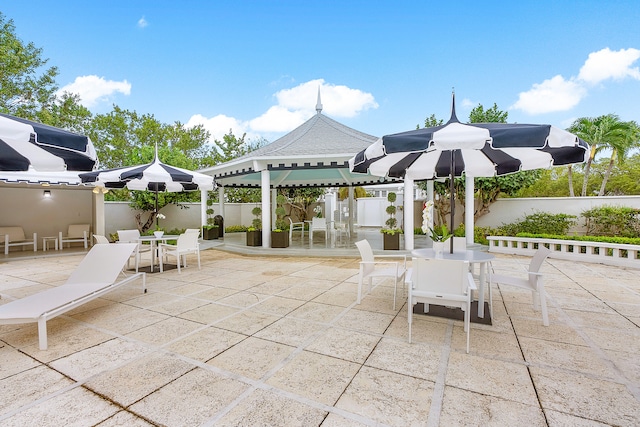 view of patio with a gazebo