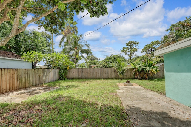 view of yard featuring a patio