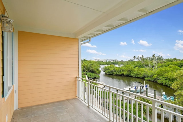 balcony with a water view