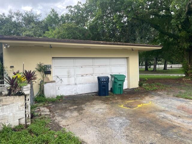 view of garage