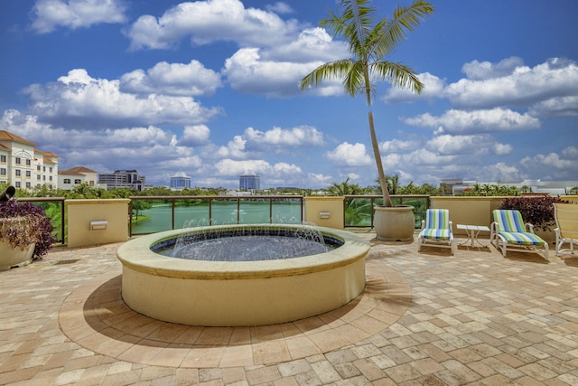 view of pool featuring a patio area