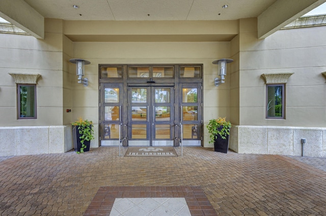 property entrance with french doors