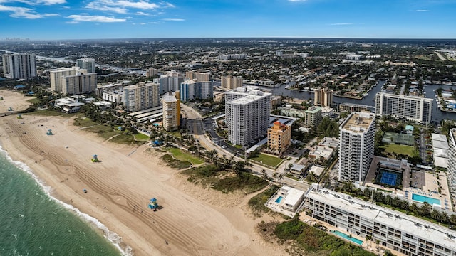 exterior space with a view of the beach and a water view