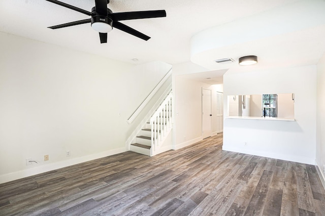 unfurnished room with hardwood / wood-style floors and ceiling fan