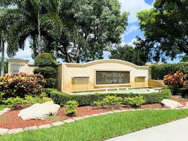 view of community sign