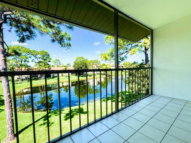 balcony with a water view