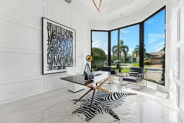 office area with plenty of natural light