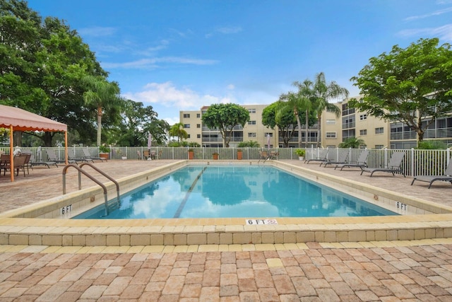 view of pool featuring a patio area