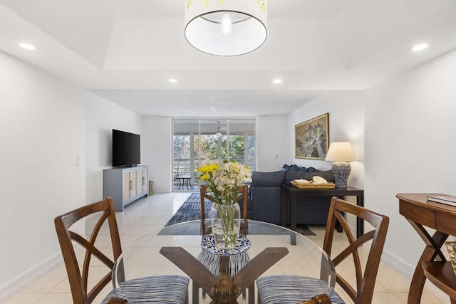 dining room featuring light tile patterned floors