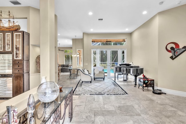 interior space with french doors