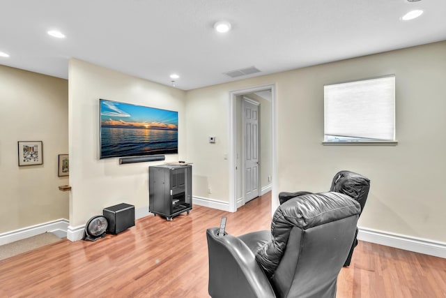 living room with wood-type flooring