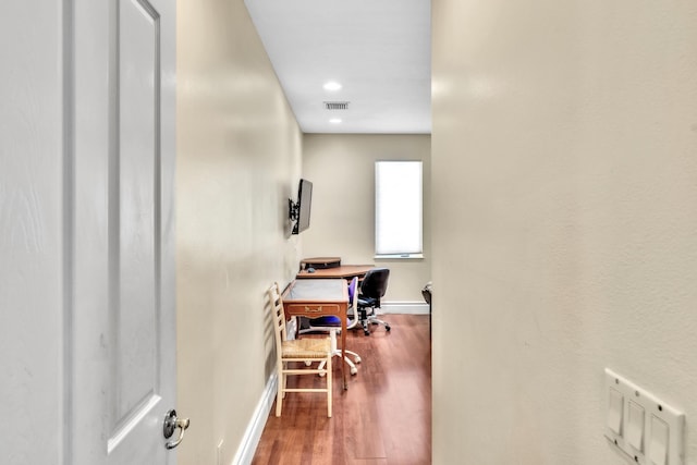 office area featuring hardwood / wood-style flooring