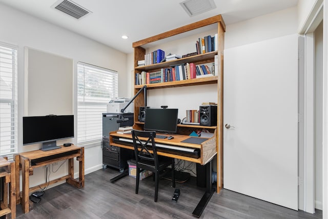 office featuring dark hardwood / wood-style flooring