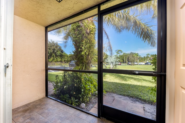 view of unfurnished sunroom