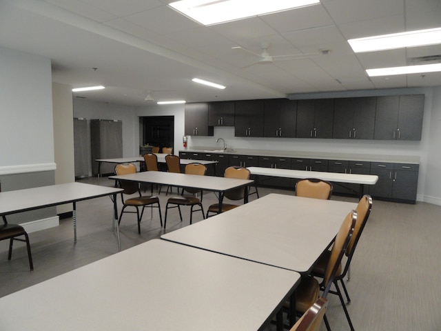 dining room with sink