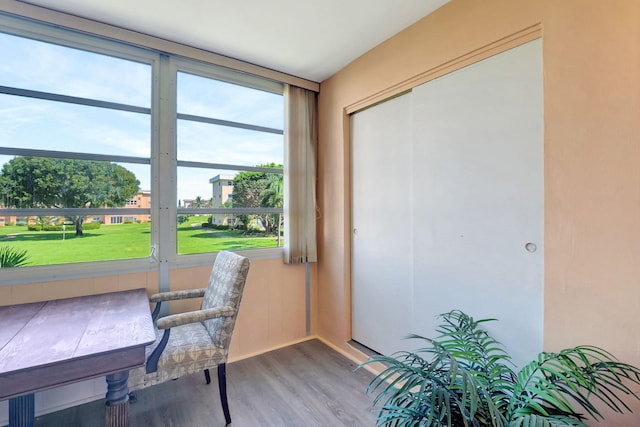 office featuring hardwood / wood-style flooring