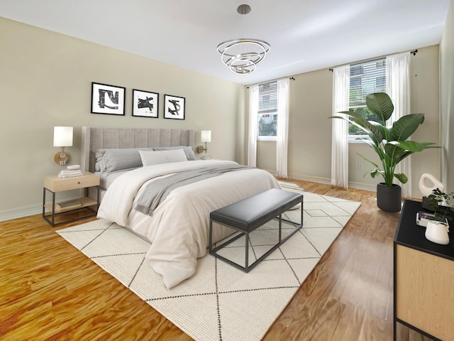 bedroom with hardwood / wood-style flooring