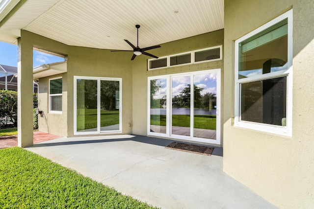 view of patio / terrace with ceiling fan