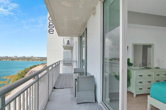 balcony with a water view