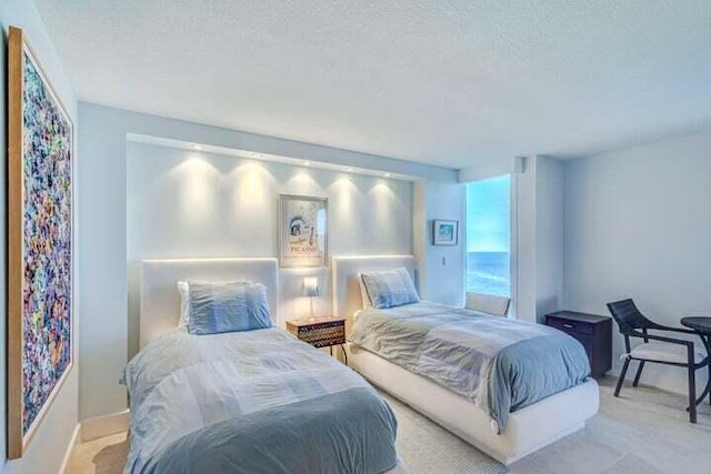 bedroom with a textured ceiling