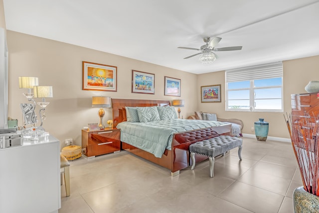 bedroom with ceiling fan