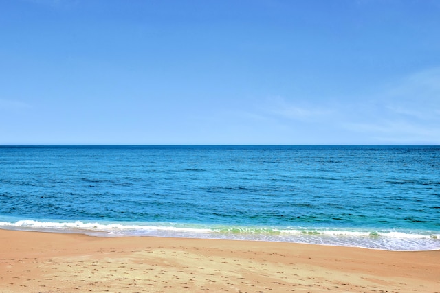 view of water feature with a view of the beach