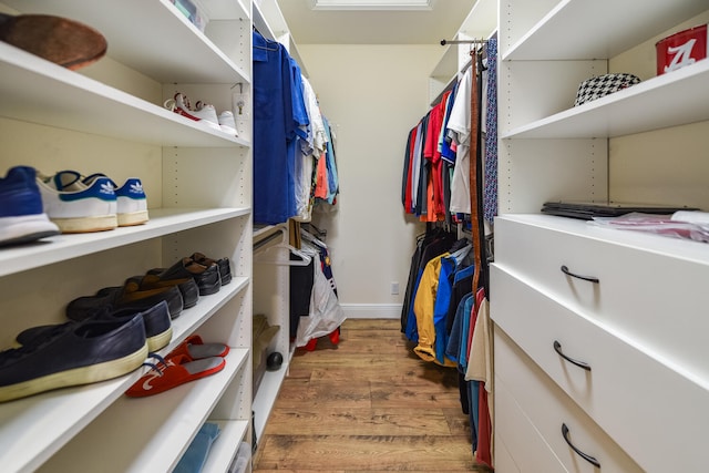 spacious closet with hardwood / wood-style floors