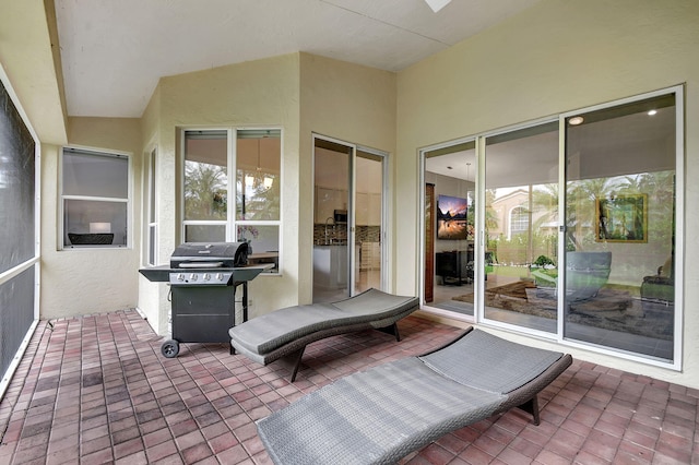 view of patio / terrace with a grill