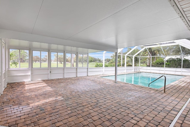 pool featuring a patio area and a lanai